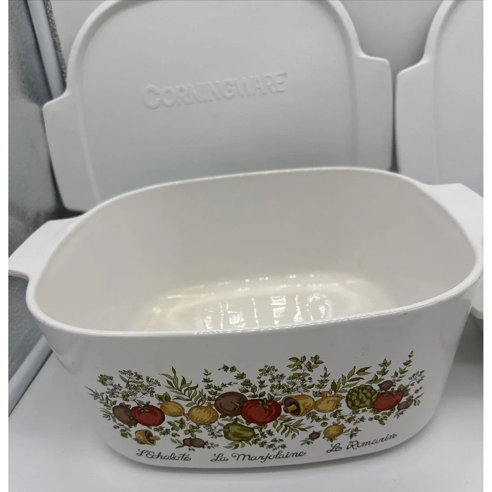 CORNINGWARE A-5-B Spice of Life 5 Quart Casserole A-22-B W/ Pyrex Lid A-12-C